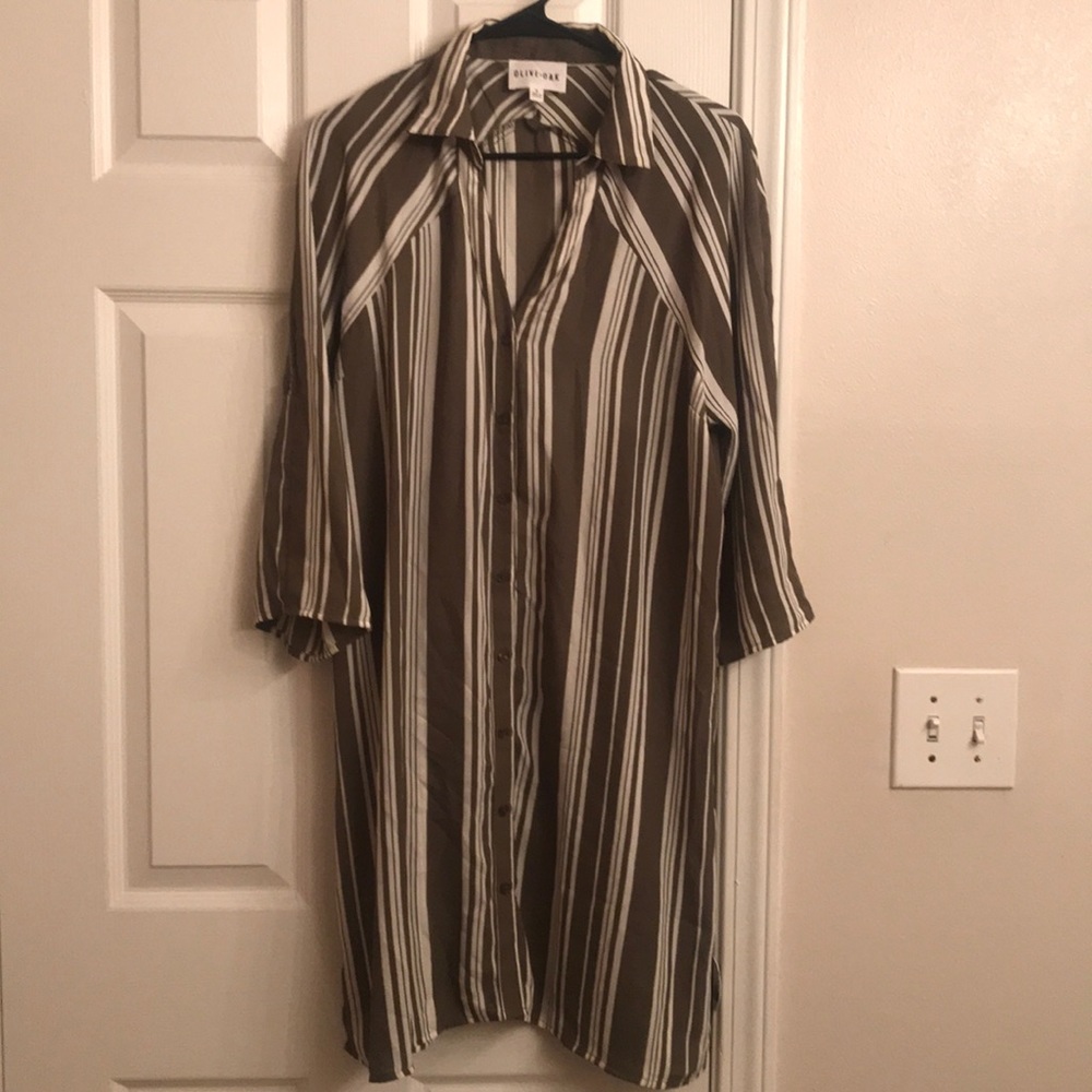 Olive + Oak long sheet shirt dress Size Medium